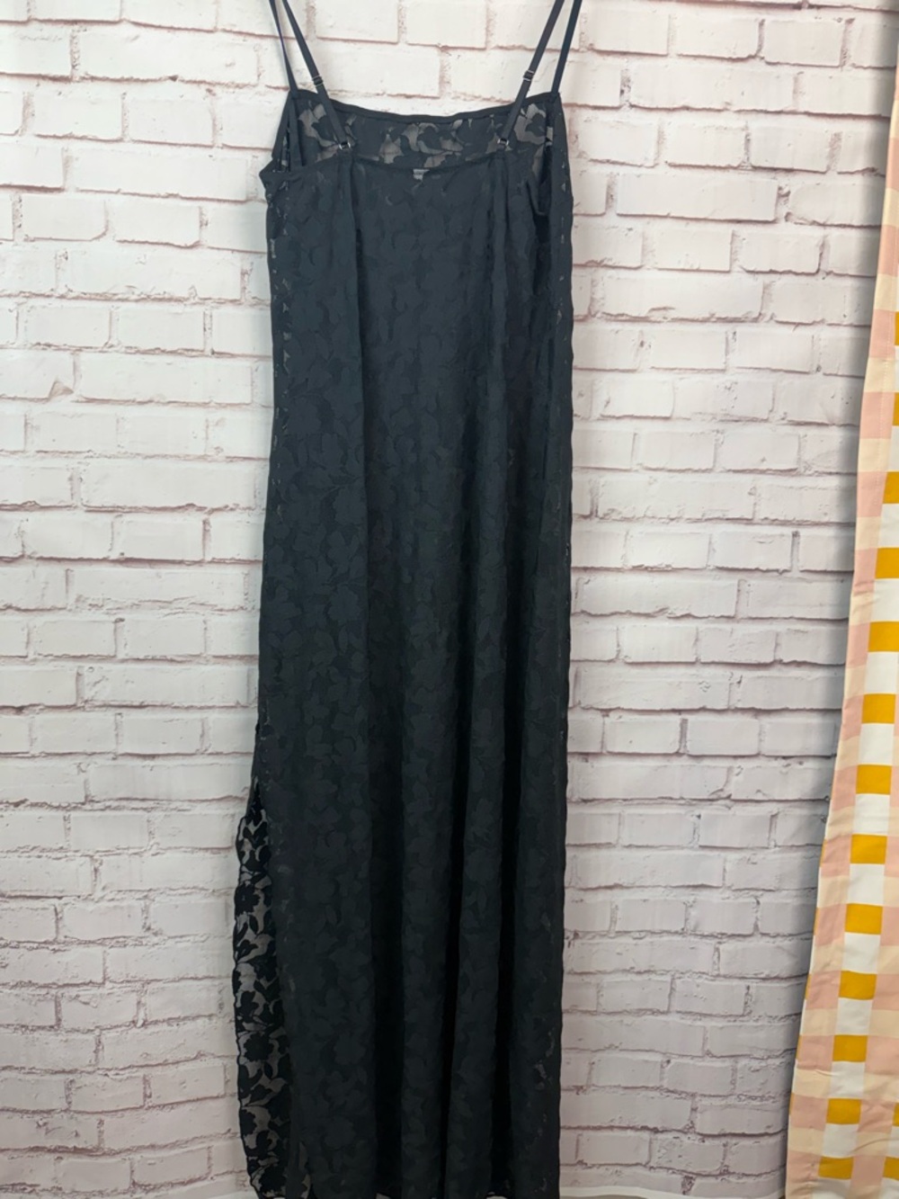 Black Lace Maxi Lingerie Dress‎